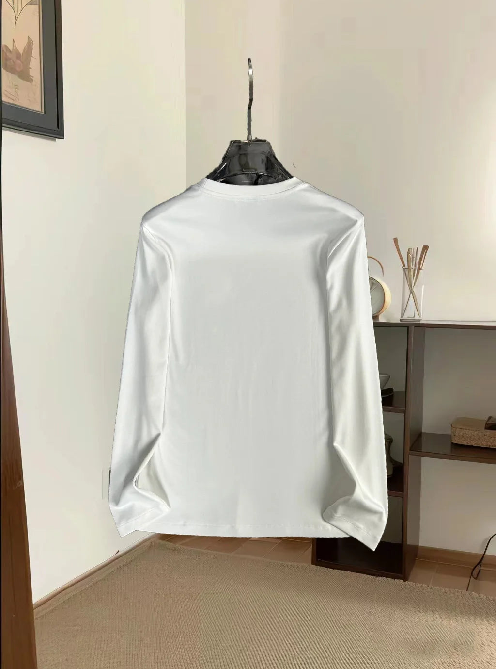 New men's pure cotton long-sleeved T-shirt, graffiti art printed breathable long-sleeved shirt