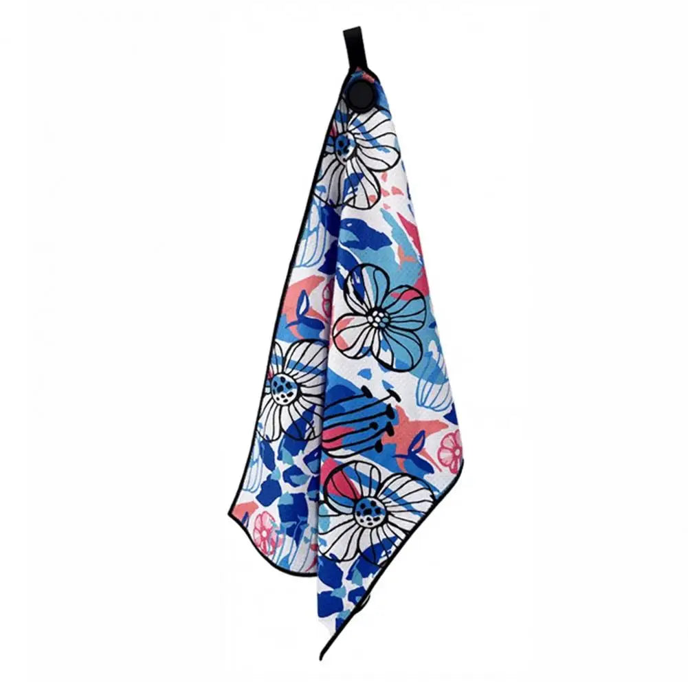 Golf Towel Magnetic Microfiber Waffle Golf Bag Towel Printed Golf Ball Cleaner Wet and Dry Dual Cleaning Towel 골프용품 악세사리