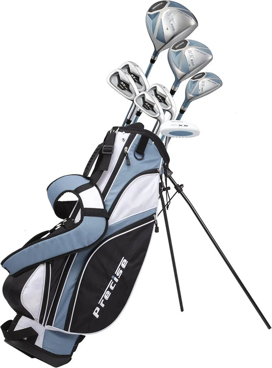 Precise NX460 Ladies Womens Complete Golf Clubs Set Includes Driver, Fairway, Hybrid, 4 Irons, Putter, Bag, 3 H/C's