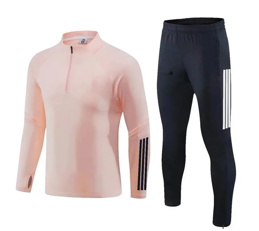 2024 Sports Training Wear Set Juventus Fans Half Zip Jacket Match Jersey Adult Football Kit Tops and Pants Casual Wear