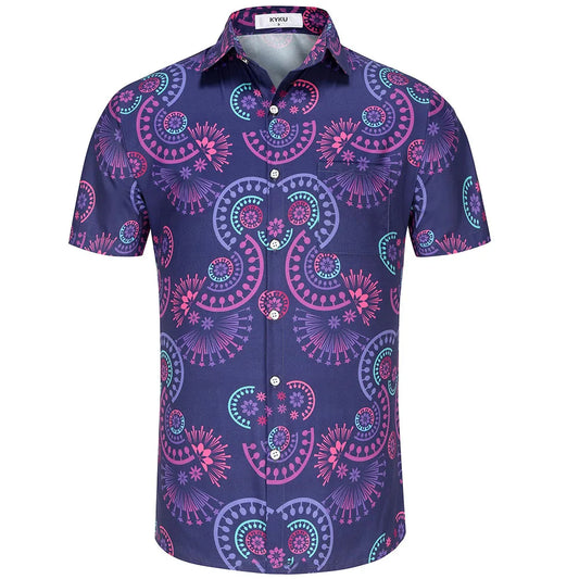 KYKU Mexico Shirt for Men Funny Beach Shirts Hawaiian Button Down Short Sleeve