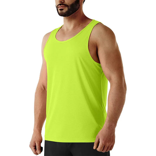 URBEST Men's Neon Workout Sleeveless Shirts Quick Dry Swim Beach Muscle Gym Running Athletic Tank Top