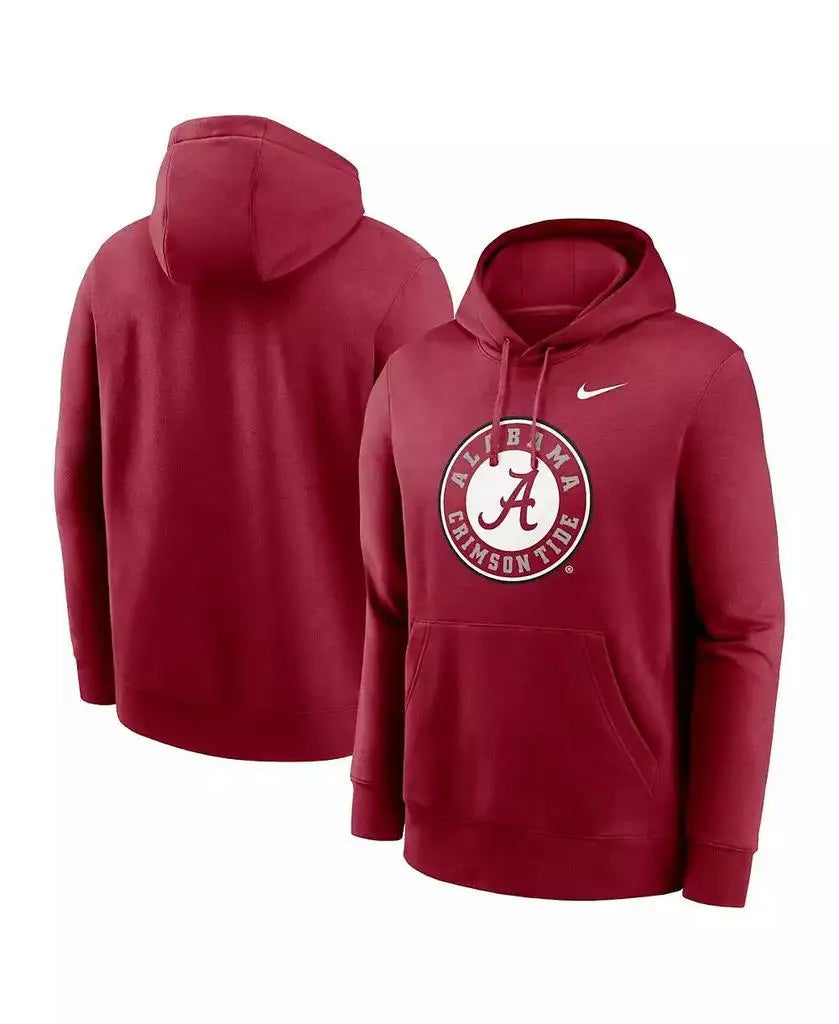 Nike | Men's Crimson Alabama Crimson Tide Primetime Alternate Logo Club Fleece Pullover Hoodie