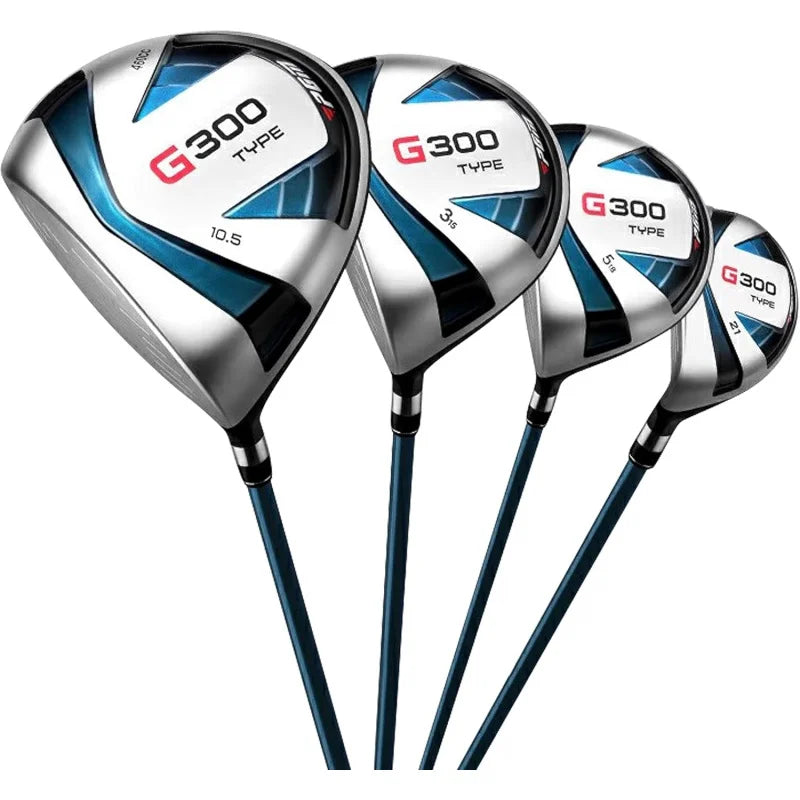 Men's G300 Type Complete Golf Club Set - Titanium #1 Driver, Stainless Steel Irons, High Forgiveness Putter, with Stand Bag