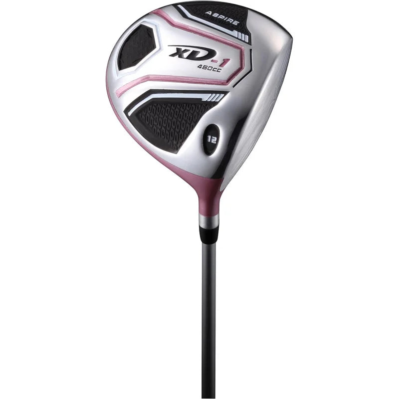 XD1 Ladies Womens Complete Right Handed Golf Clubs Set Includes Titanium Driver, S.S. Fairway, S.S. Hybrid, S.S. 6-PW Irons, Put