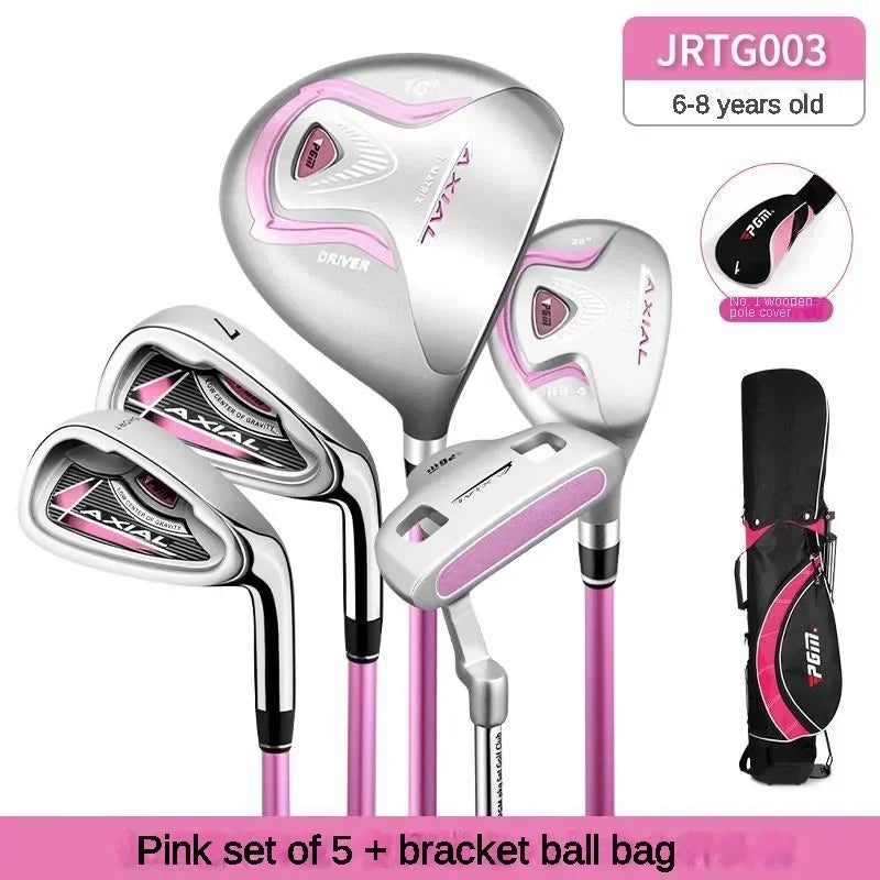PGM Kids Golf Clubs Set Boys Girls Beginner's Golf Training Wood Iron Swing Putter with Bag Children 3-12 Years Old JRTG003