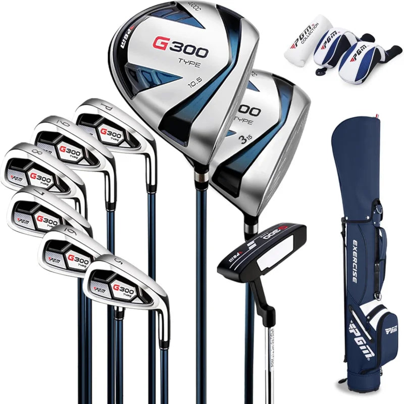 Men's G300 Type Complete Golf Club Set - Titanium #1 Driver, Stainless Steel Irons, High Forgiveness Putter, with Stand Bag