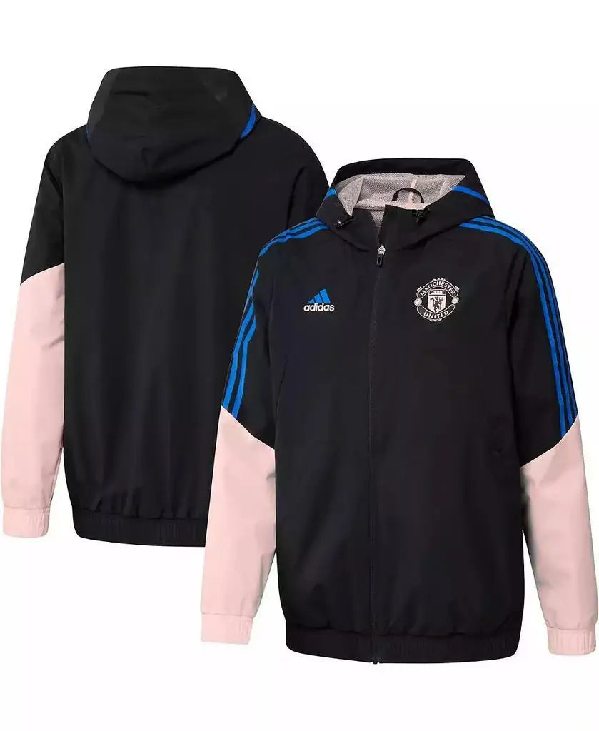 adidas | Men's Black Manchester United Training All-Weather Raglan Full-Zip Hoodie Jacket