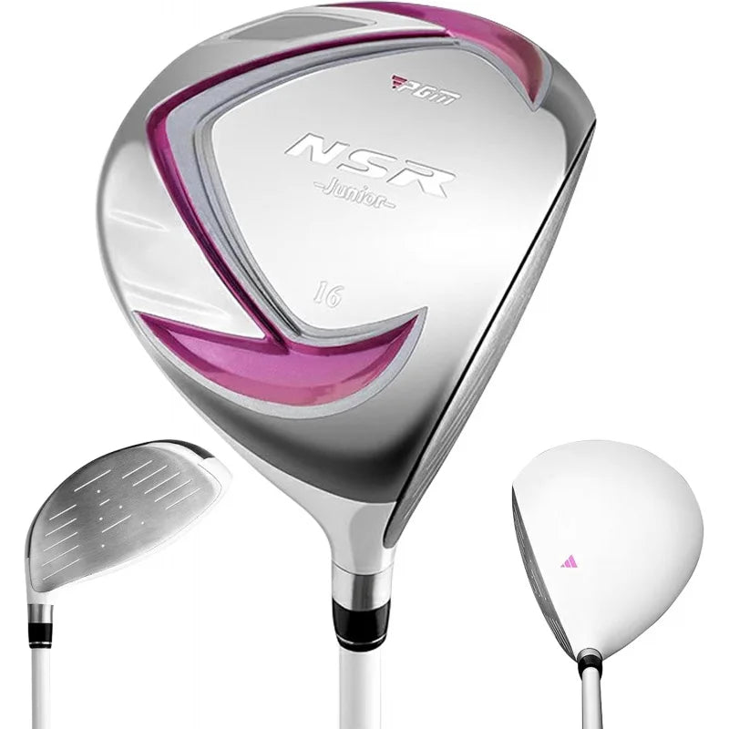 Golf Club Set - Junior Complete  for Kids Children - Right Handed - Driver(#1), Hybrid, Iron(#7,#9,#S), Putter,Stand Bag