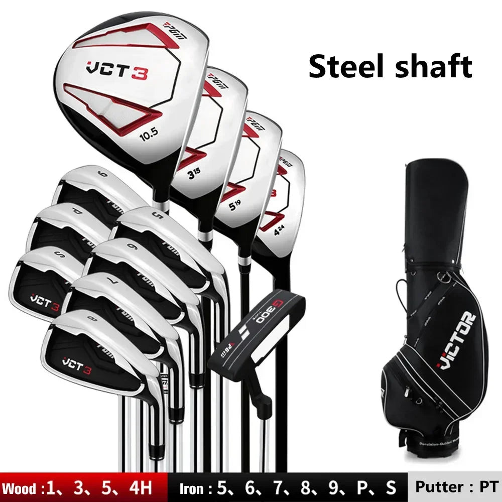 PGM-Complete Full Golf Club Set for Men,Club,Right Hand,Complete Beginner's Training,Golf Rod,9,12 Branch,VCT3 Generation,MTG031