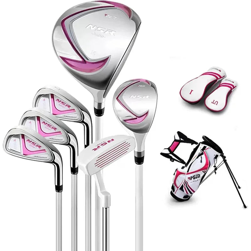 Golf Club Set - Junior Complete  for Kids Children - Right Handed - Driver(#1), Hybrid, Iron(#7,#9,#S), Putter,Stand Bag