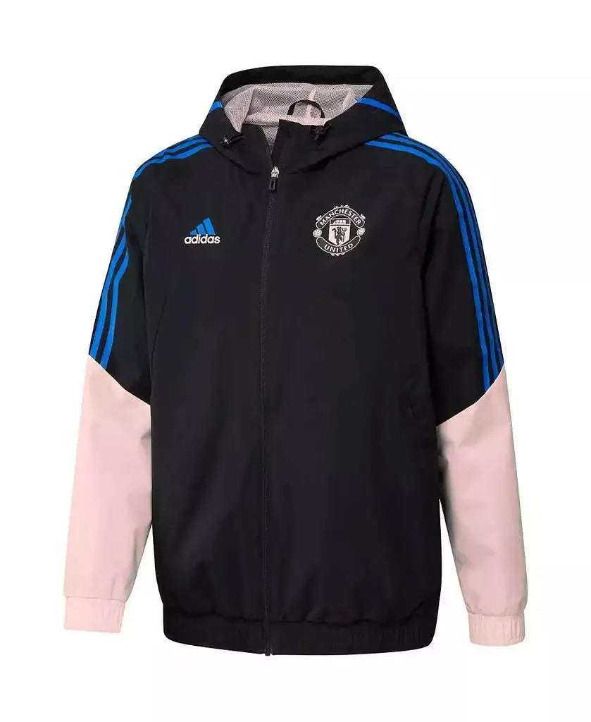 adidas | Men's Black Manchester United Training All-Weather Raglan Full-Zip Hoodie Jacket