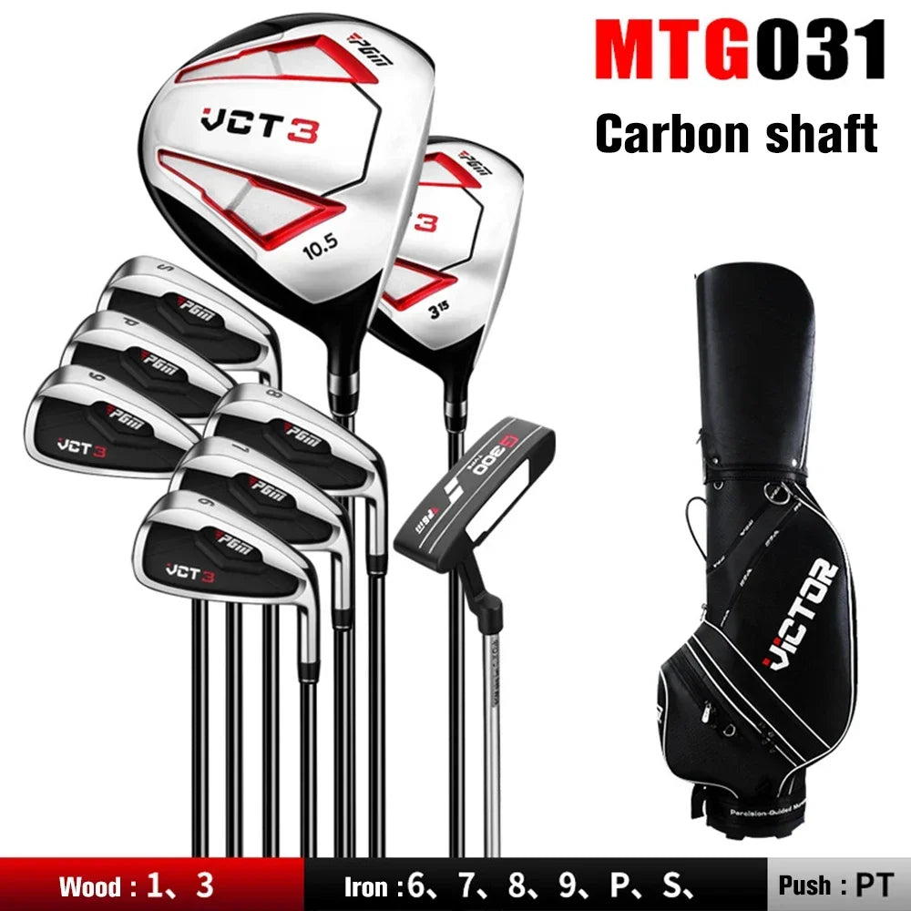 PGM-Complete Full Golf Club Set for Men,Club,Right Hand,Complete Beginner's Training,Golf Rod,9,12 Branch,VCT3 Generation,MTG031
