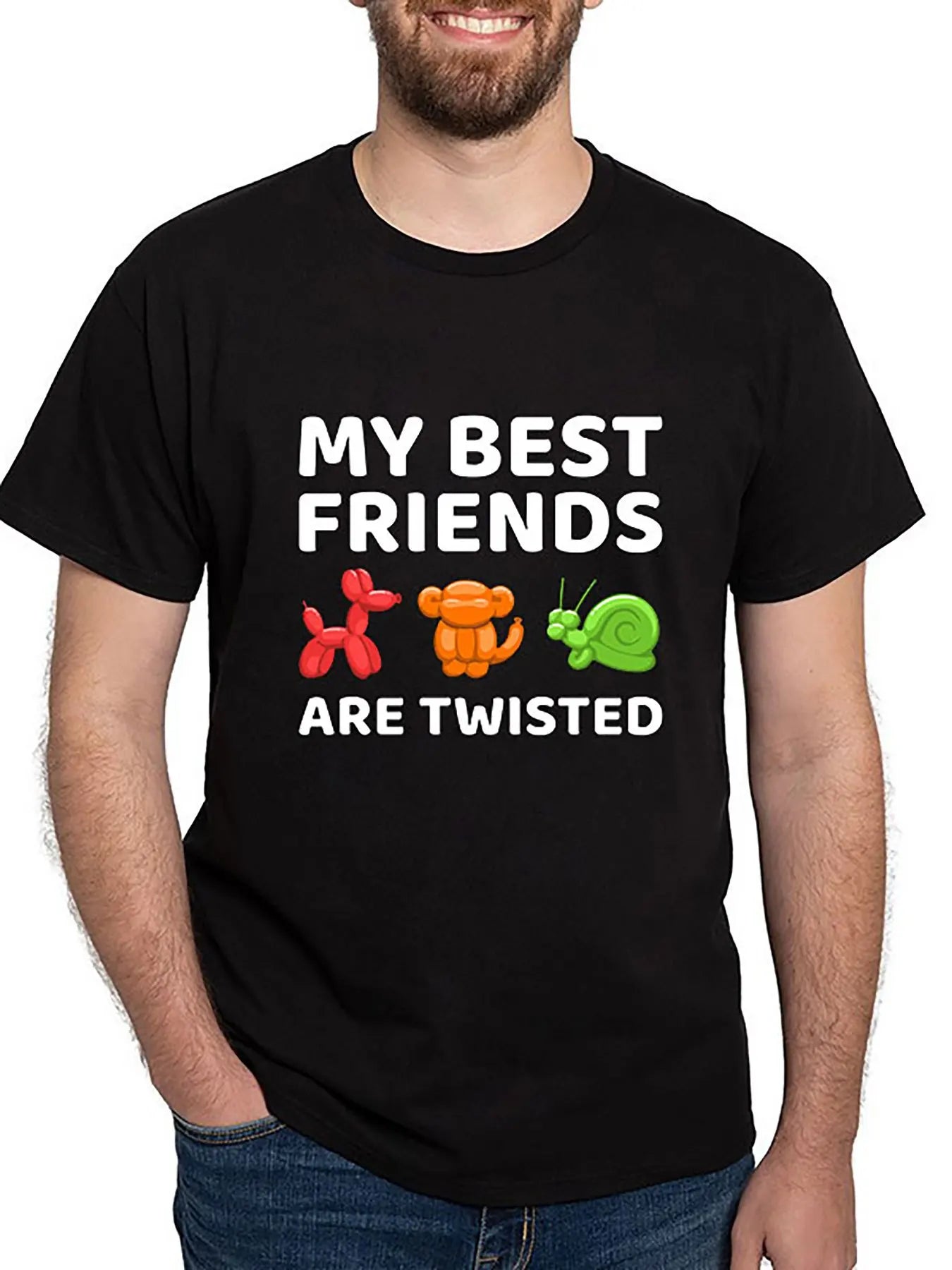 Balloon Animal Artist Twister Twisting T Shirt My 112305 funny Men’s Short Sleeve Graphic T-shirt Collection black