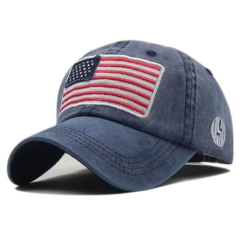 Women Baseball Cap Summer Denim Hats Men Spring USA Letter Flag Embroidery Baseball Hats Cotton Outdoor Vintage Visor Casual Cap