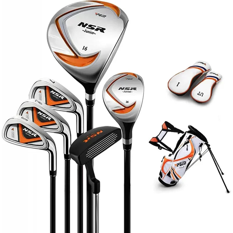 Golf Club  - Junior Complete  Set for Kids Children - Right Handed - Driver(#1), Hybrid, Iron(#7,#9,#S), Putter, Gol