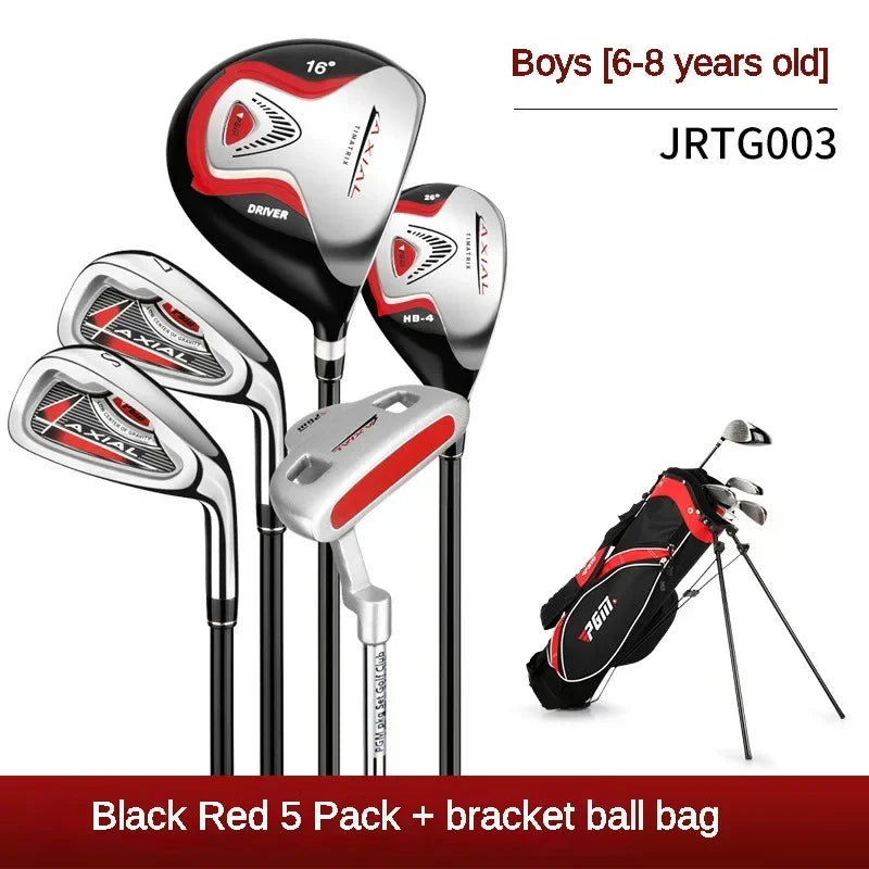 PGM Kids Golf Clubs Set Boys Girls Beginner's Golf Training Wood Iron Swing Putter with Bag Children 3-12 Years Old JRTG003