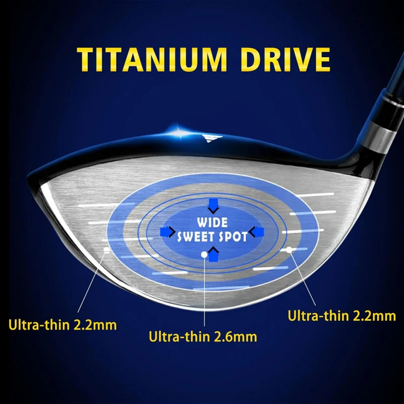 Men's G300 Type Complete Golf Club Set - Titanium #1 Driver, Stainless Steel Irons, High Forgiveness Putter, with Stand Bag