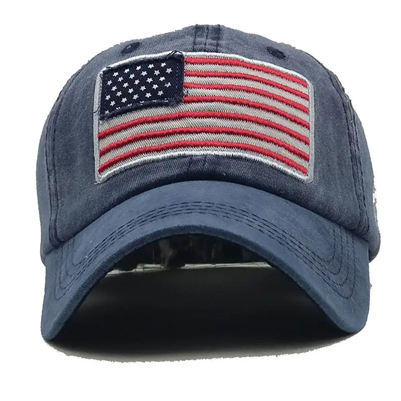 Women Baseball Cap Summer Denim Hats Men Spring USA Letter Flag Embroidery Baseball Hats Cotton Outdoor Vintage Visor Casual Cap