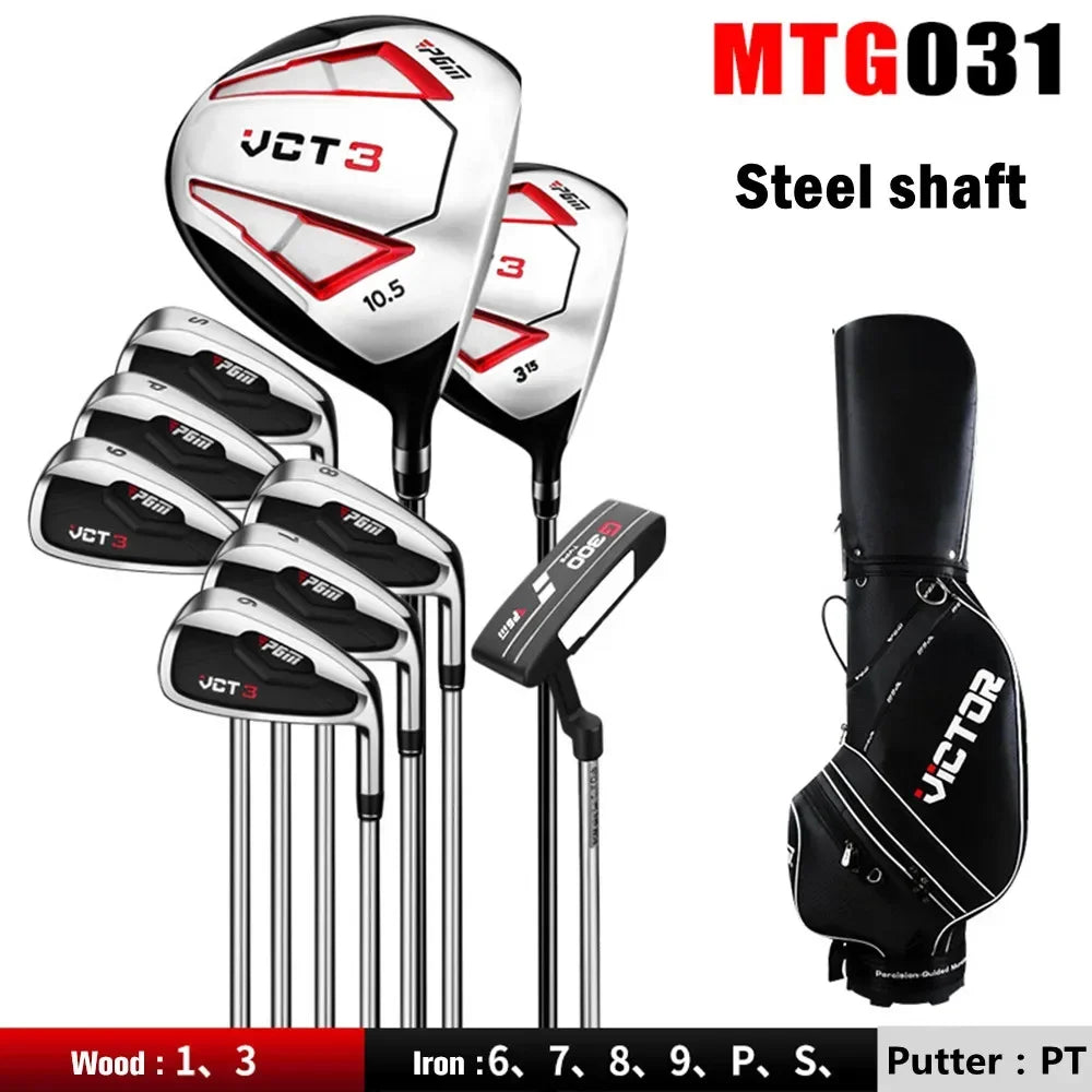 PGM-Complete Full Golf Club Set for Men,Club,Right Hand,Complete Beginner's Training,Golf Rod,9,12 Branch,VCT3 Generation,MTG031