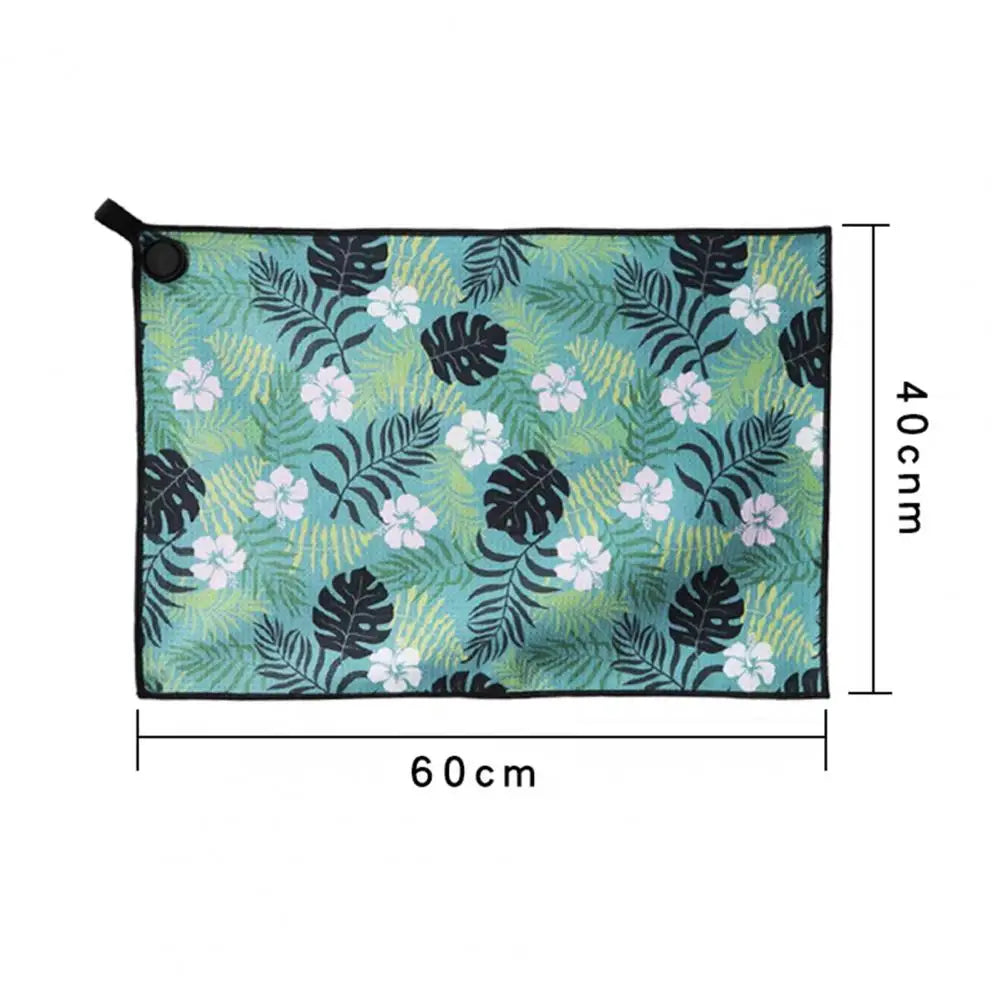 Golf Towel Magnetic Microfiber Waffle Golf Bag Towel Printed Golf Ball Cleaner Wet and Dry Dual Cleaning Towel 골프용품 악세사리