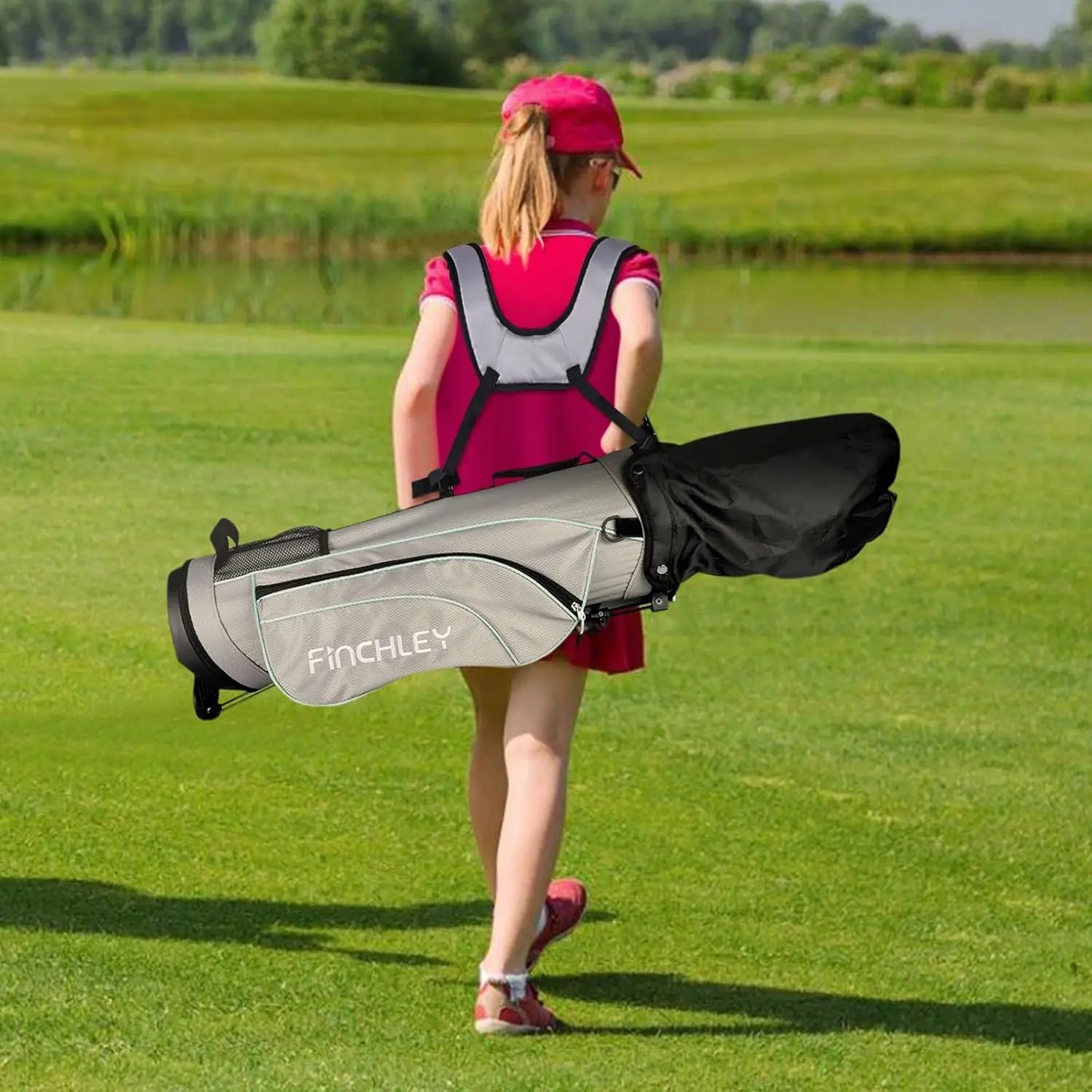 FINCHLEY Kids Golf Clubs Set for Boys & Girls Aged 8-12, Includes Driver, Hybrid, 7# & 9# Irons, and Putter for Right Hand