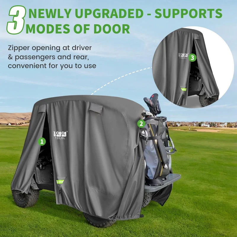 AQ10L0L Heavy Duty Golf Cart Cover for 2/4 Passengers EZGO,Club Car and Yamaha,All Weather Outdoor Protection Weatherproof