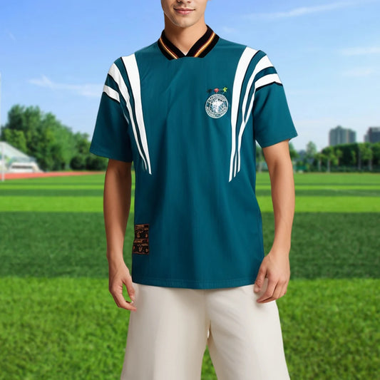 Men Women Sport Short Sleeve Sport 1996 Football Short Sleeve Shirts V-Neck Personalized Football Shirts Slim Fit Vintage