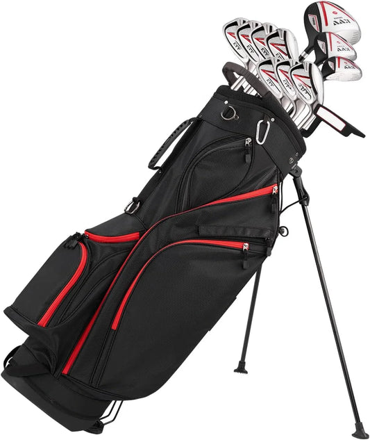 Men’s Complete Golf Clubs Package Set Includes Driver, Fairway, Hybrid, 5#-P# Irons, Putter, Stand Bag