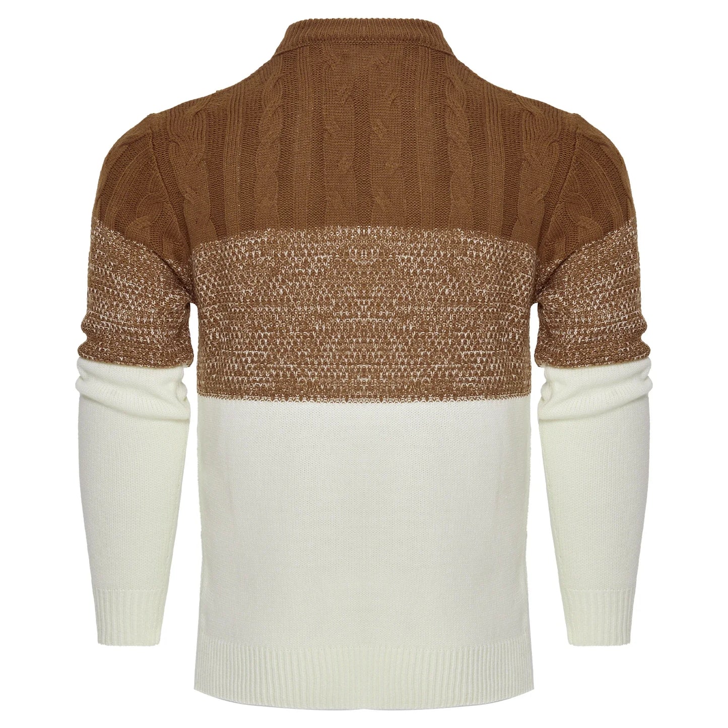 Autumn Casual Color Block Long Sleeve Cable Knit Pullover Fashion Patchwork Color Chemise Casual Tops Oveersized mens clothing