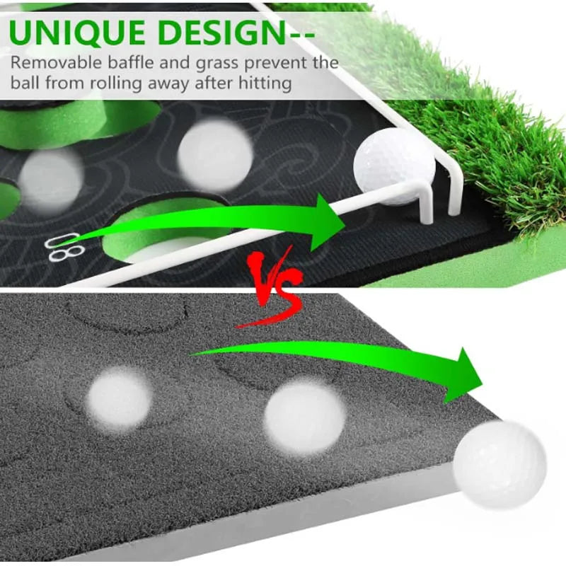 Golf Pong Putting Game Indoor Putting Green 10.1 Ft Golf Putting Game Set with 2 Putters, 8 Golf Balls, Putting Mat Practice