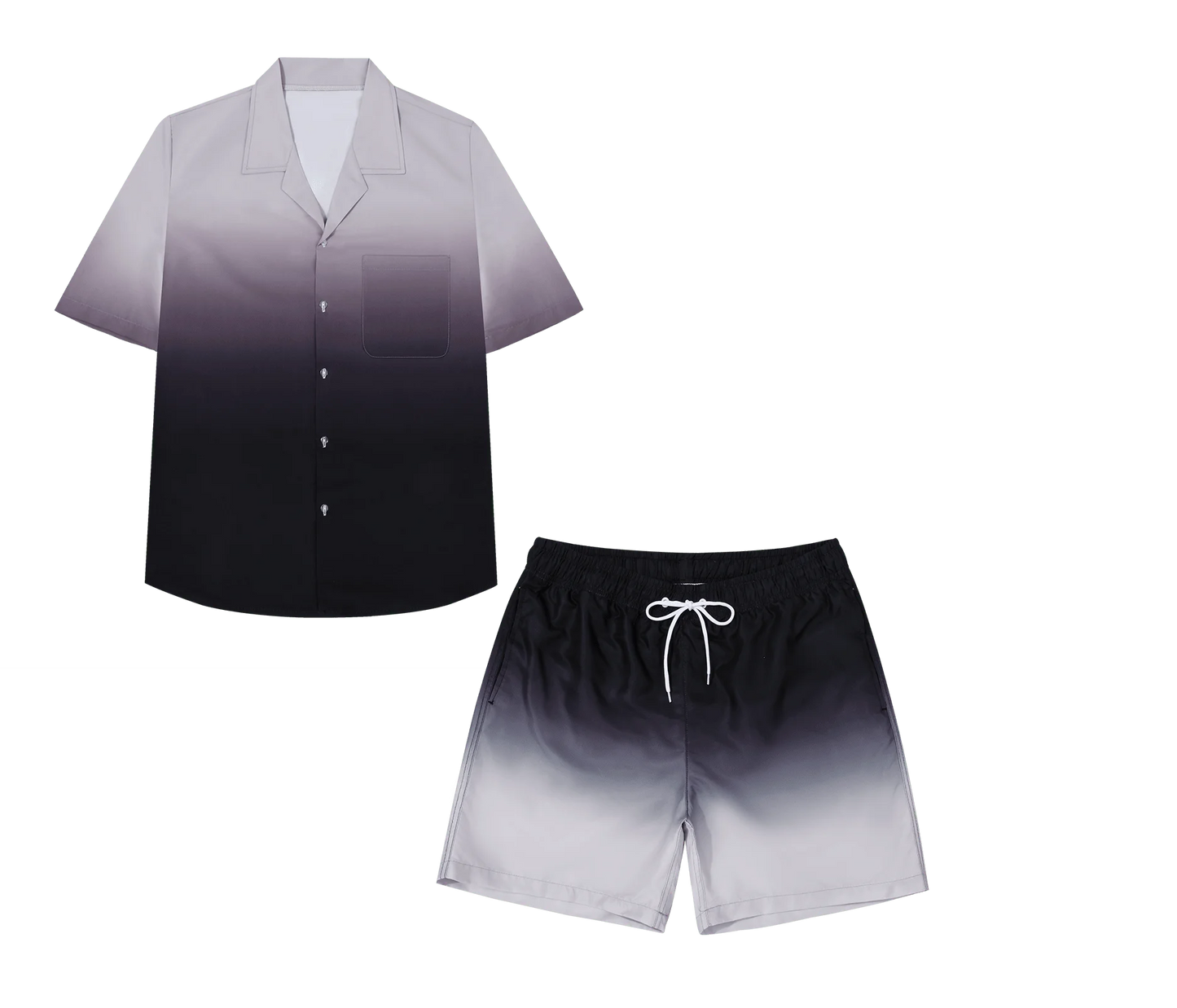2pcs Men's Casual Summer Outfits, Color Block Short Sleeve T-Shirt & Drawstring Shorts Set, Beach Sports Exercise  Short Clothin