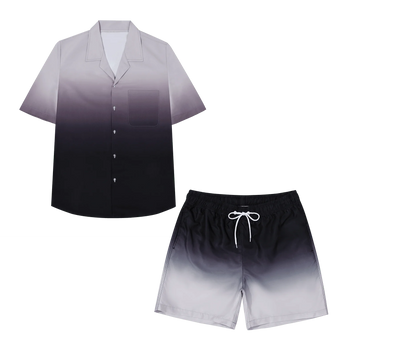 2pcs Men's Casual Summer Outfits, Color Block Short Sleeve T-Shirt & Drawstring Shorts Set, Beach Sports Exercise  Short Clothin