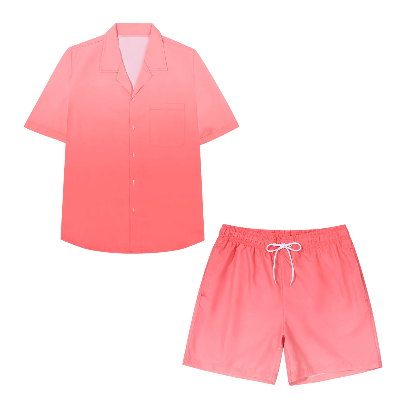 2pcs Men's Casual Summer Outfits, Color Block Short Sleeve T-Shirt & Drawstring Shorts Set, Beach Sports Exercise  Short Clothin